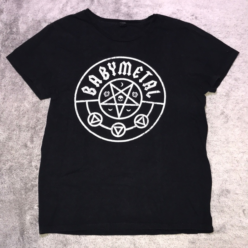 Hot Topic Black Babymetal Graphic Tee with White Print